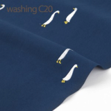 Embroidered Fabric - Goose Blue